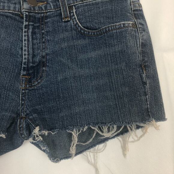 Mossimo Mid Rise Cut Off Jean Shorts Dark Wash Size 6 - Picture 5 of 11